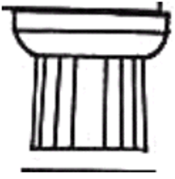 Line drawing of the top of a Greek column, with a capital above a shaft.