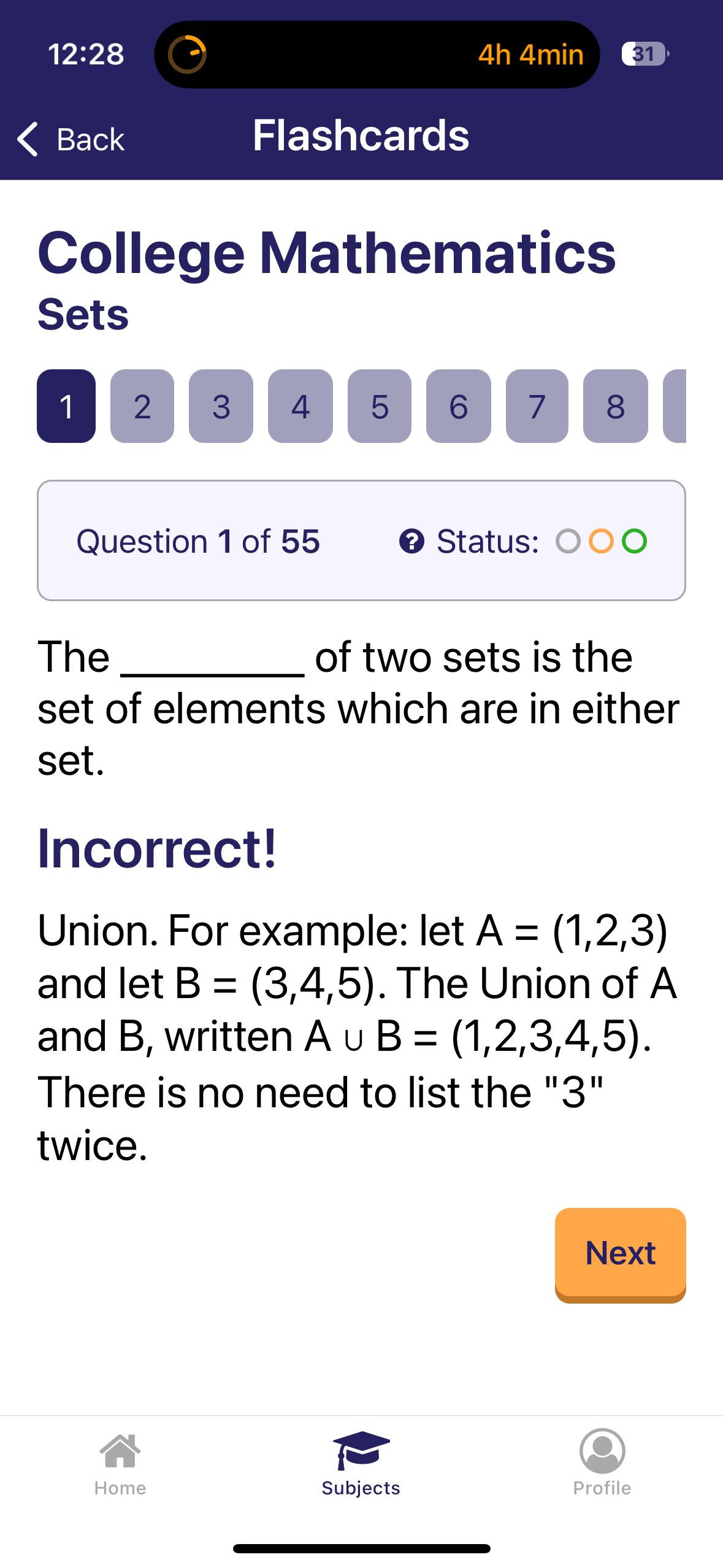 College Mathematics CLEP flashcard preview on InstantCert